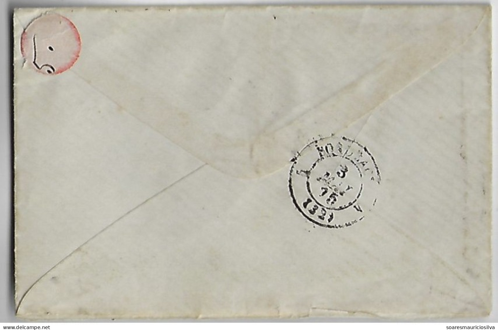 France 1875 Cover With Railway Cancel Irun To Bordeaux Stamp Ceres 25 Cêntimes - 1871-1875 Cérès