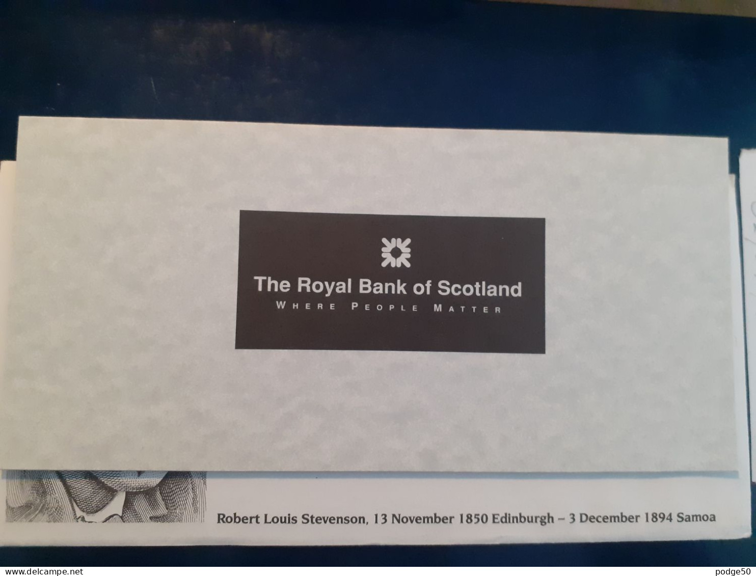 ROYAL BANK OF SCOTLAND 1994 ROBERT LOUIS STEVENSON UNCIRCULATED £1 IN FOLDER & ENVELOPE - 1 Pound