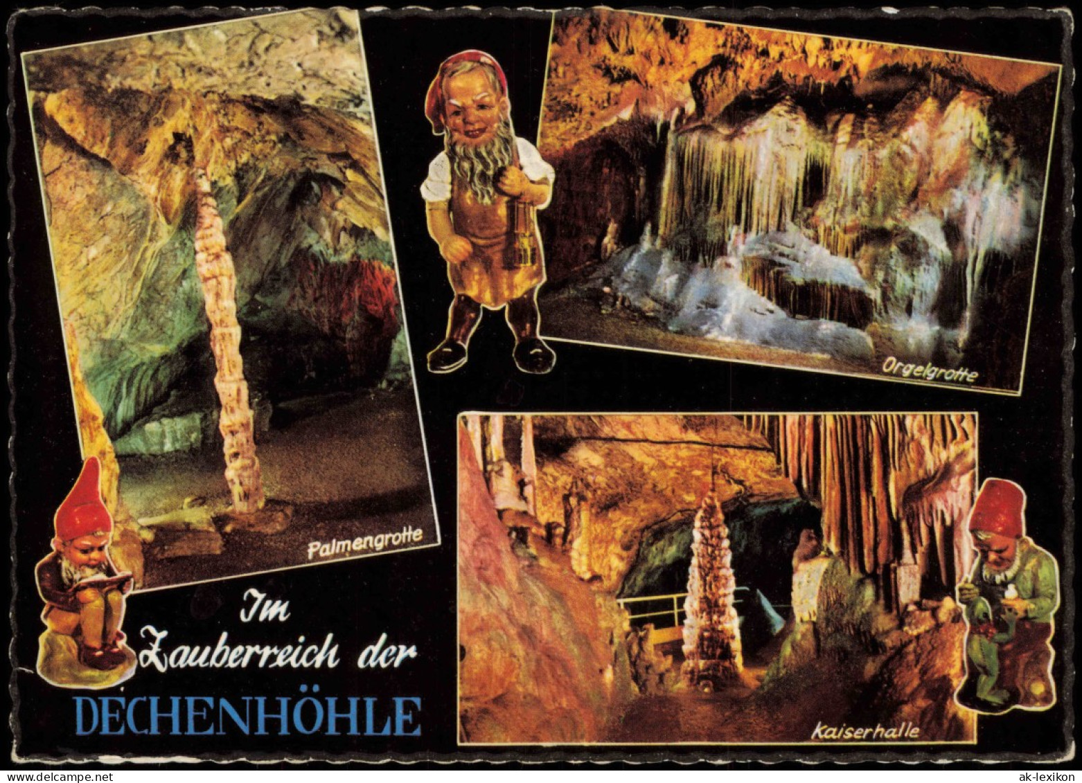 Ansichtskarte Grüne-Iserlohn Dechenhöhle 3 Bild Zwerge 1961 - Iserlohn