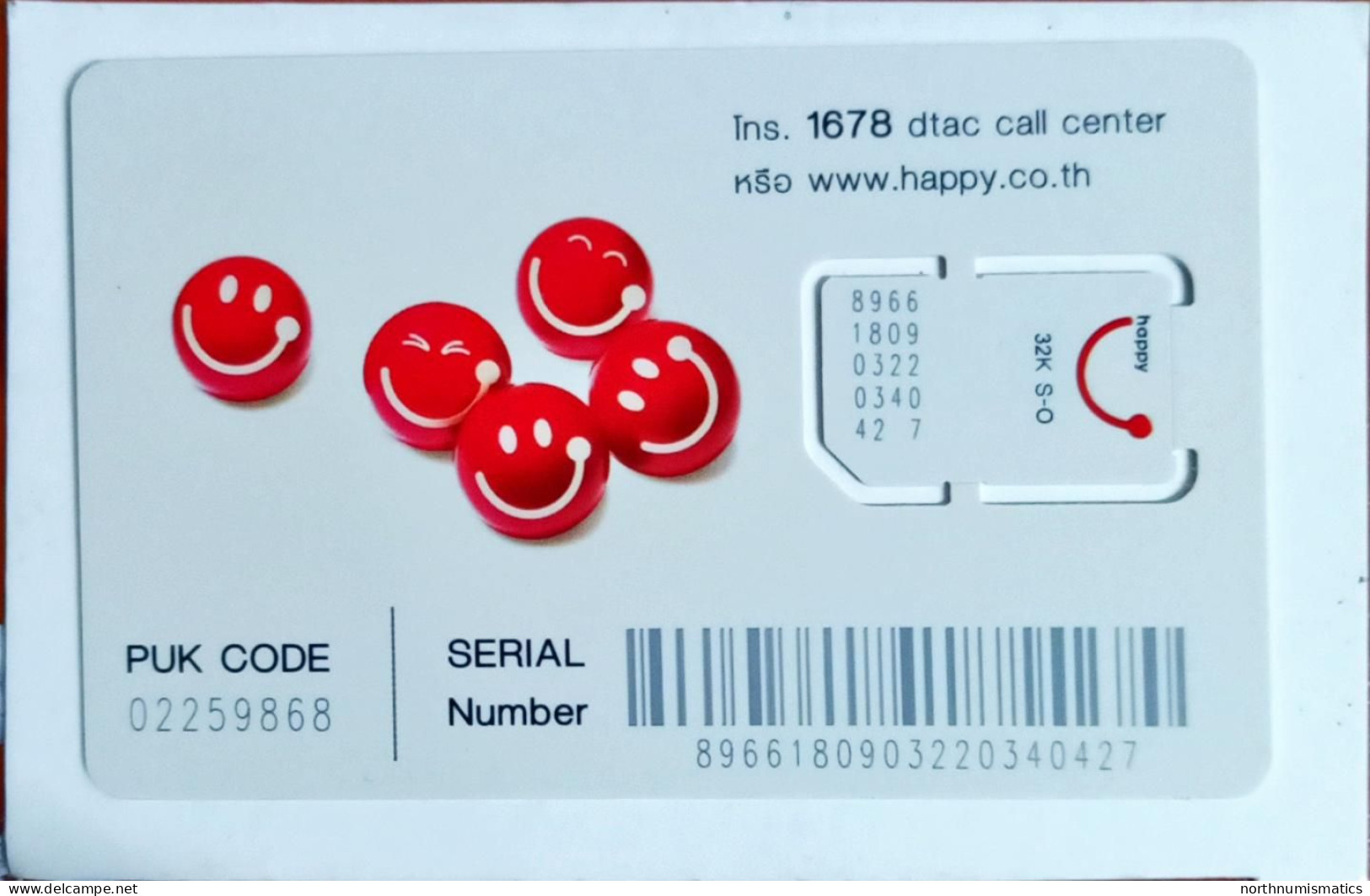 Thailand Happy Gsm Original Chip Sim Card - Collections