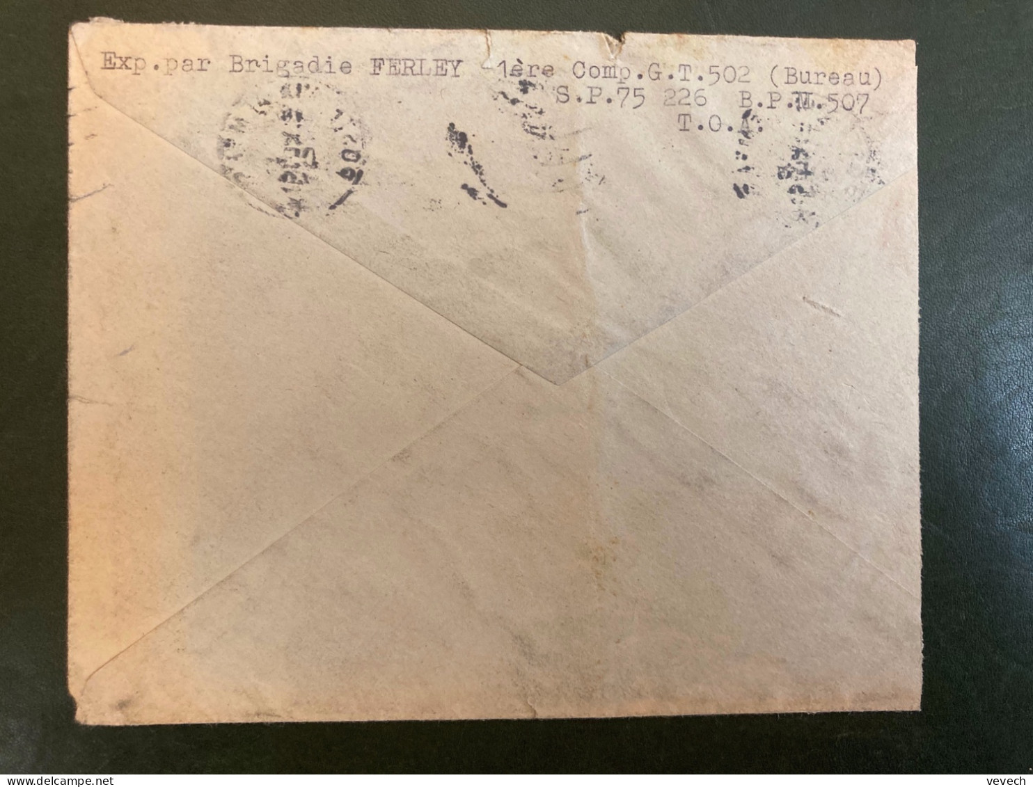 LETTRE TP M DE GANDON 15F OBL.MEC.16 DEC 49 POSTE AUX ARMEES + EXP: Brigadier FERLEY SP 75 227 TOA - Militärstempel Ab 1900 (ausser Kriegszeiten)