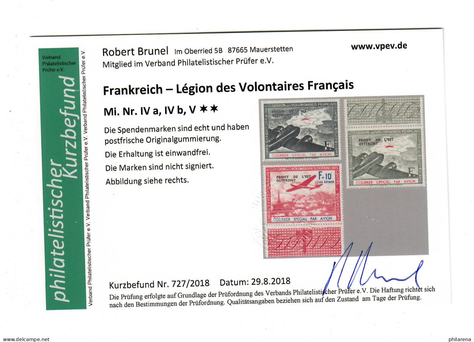 Frankreich MiNr. IVa, IVb, V, Je Postfrisch **, Teils Mit Rand - Besetzungen 1938-45