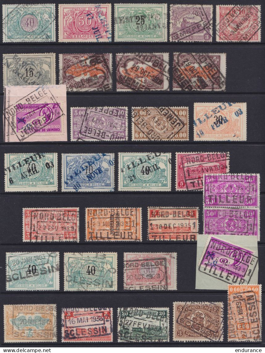 Lot +430 timbres Chemins de Fer oblitérations NORD-BELGE pour étude - voir scans