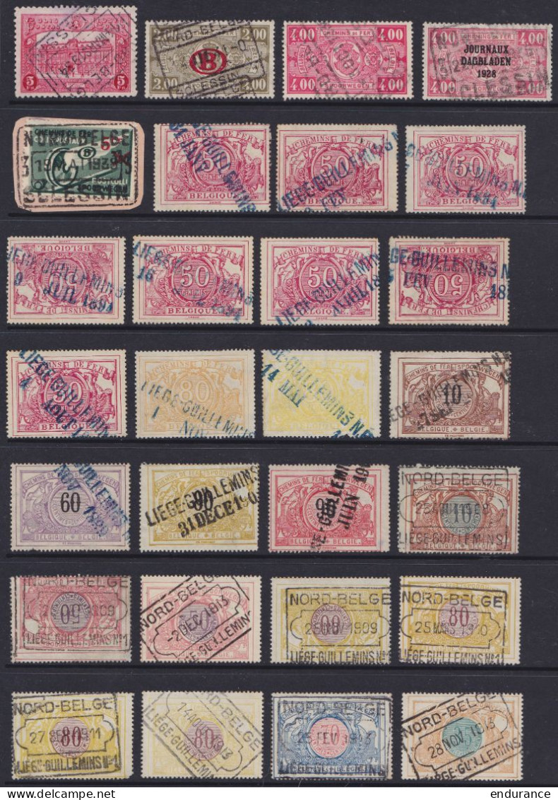 Lot +430 timbres Chemins de Fer oblitérations NORD-BELGE pour étude - voir scans