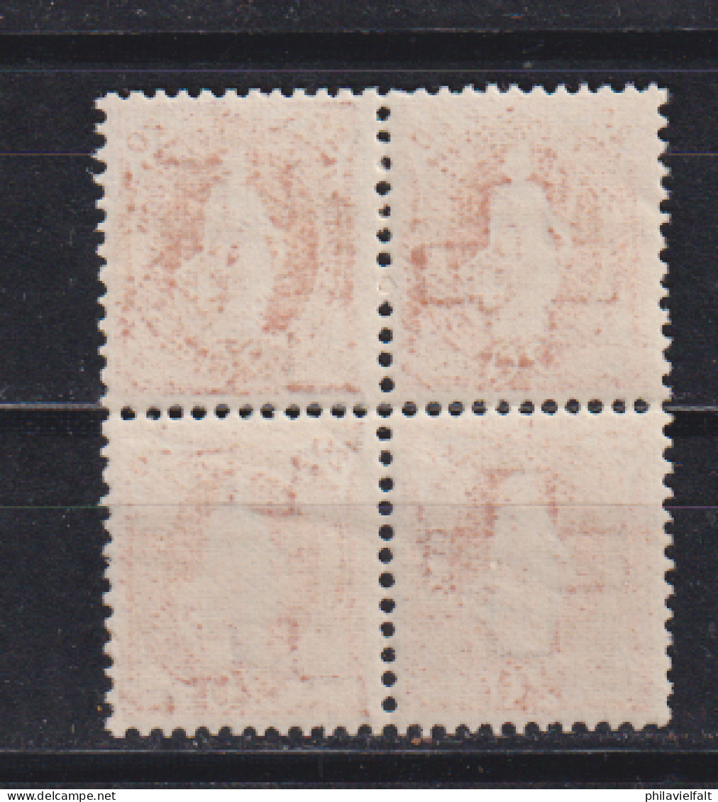 Schweiz 1905 Stehende Helvetia Mino. 74C ** 4er-Block Mit Teilabklatsch - Unused Stamps