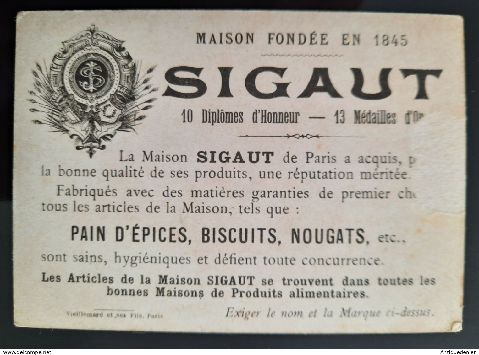 Chromo Sigaut Pain D'épices Soldat école De ST Cyr - Altri & Non Classificati