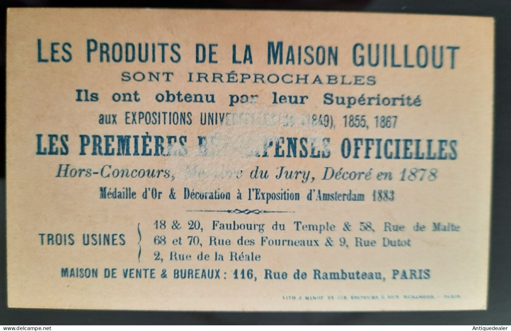 Chromo Biscuits Guillout Paris Maman Va Bien Rire - Other & Unclassified