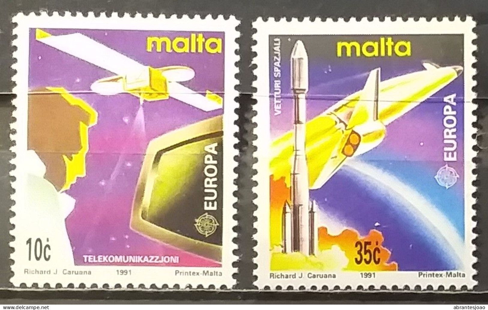 1990 - Malta - MNH - Europa CEPT - Ancient And Modern Post Buildings + 1991 - Conquest Of Space - 4 Stamps - Malta