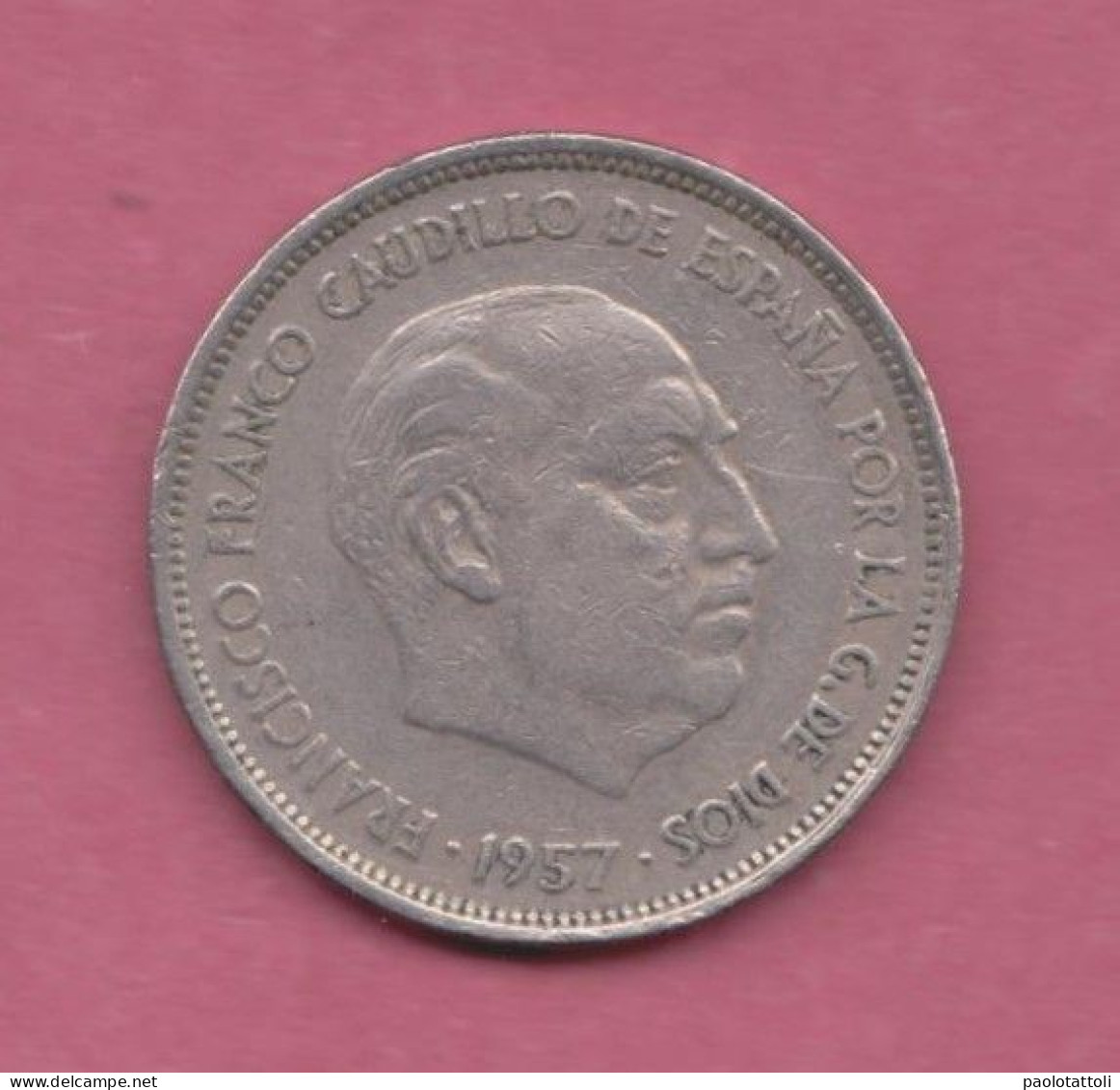 Spagna, Spain, 1957- 25 Pesetas- Copper-nickel - Obverse Head Of Francisco Franco Facing Right. Rverse Coat Of Arms - 25 Pesetas