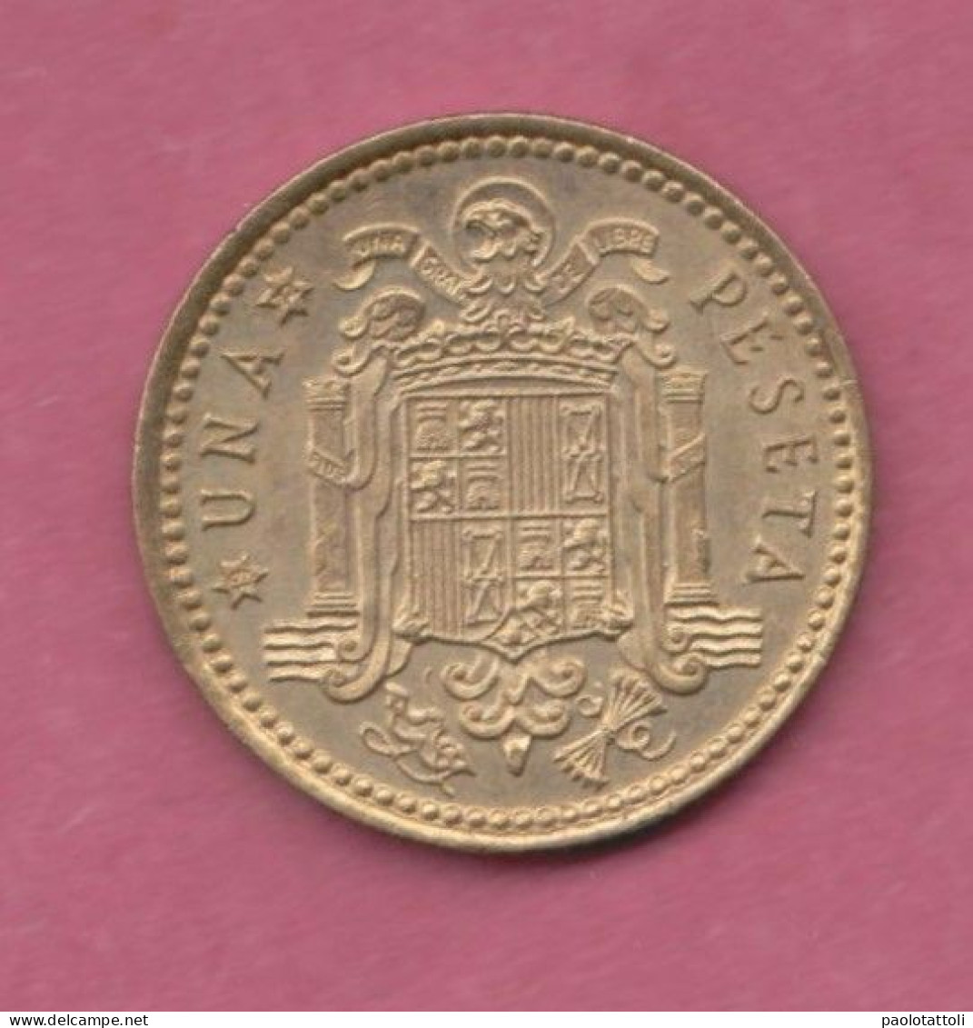 Spagna, Spain, 1966- 1 Peseta-Avalos Type- Aluminium Bronze  - Obverse Head Of Francisco Franco Facing Right. - 1 Peseta