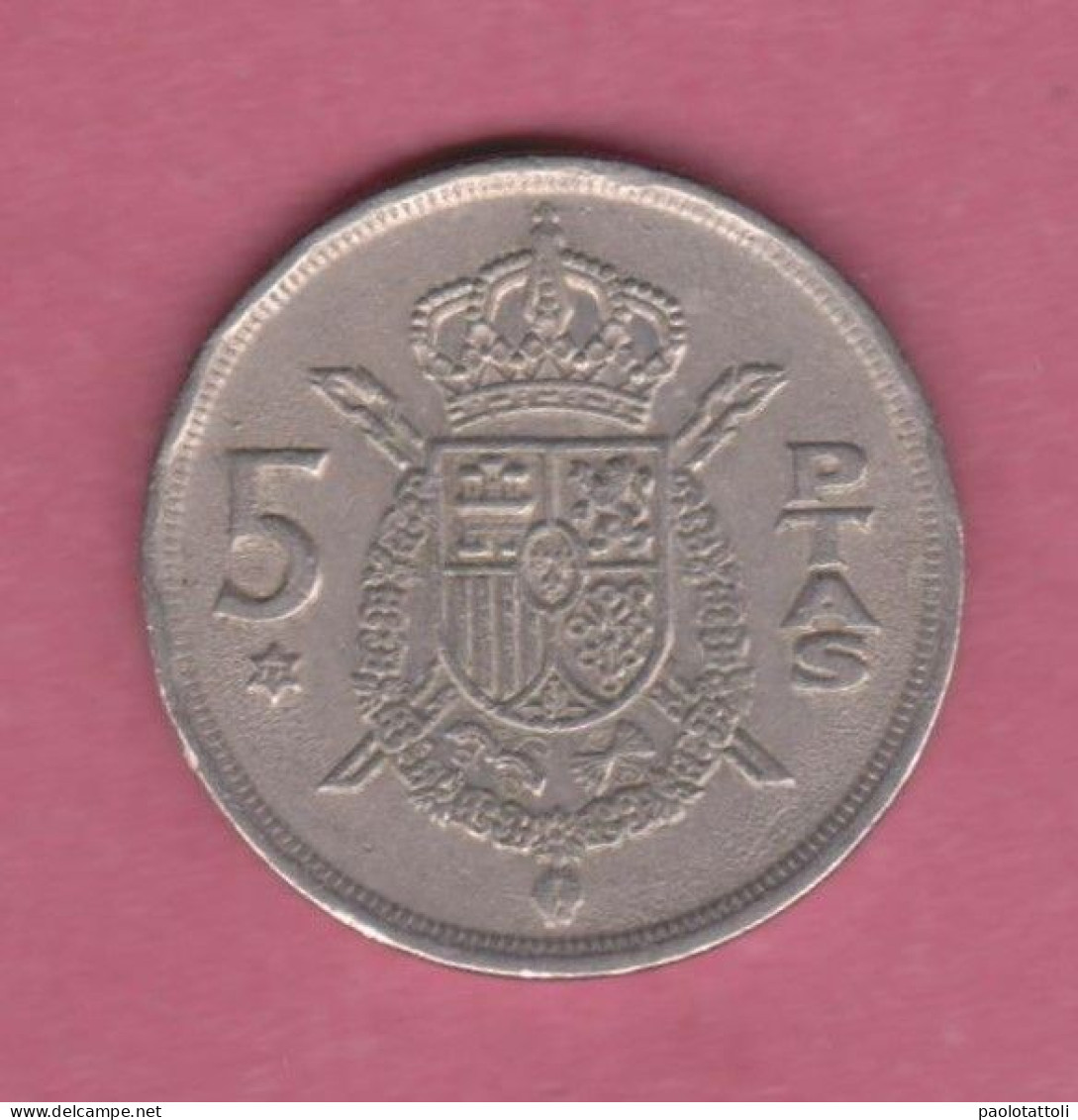 Spagna, Spain, 1975- 5 Pesetas-Copper Nickel - Obverse Head Of King Juan Carlos I Facing Left. - 5 Pesetas