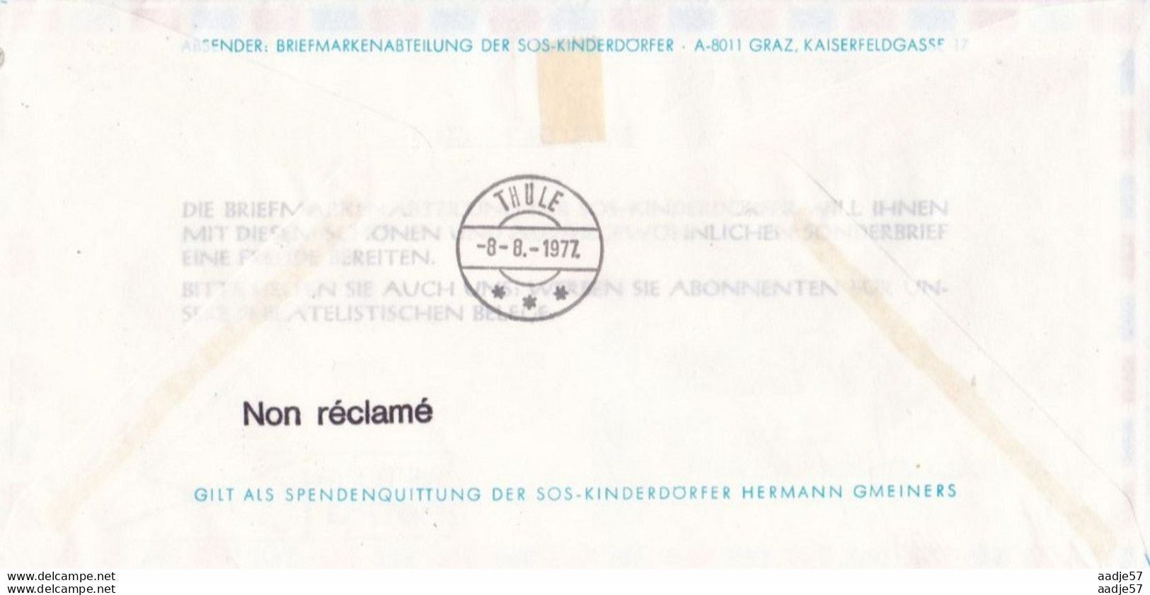 Austria Österreich AUTRICHE 1977 GROENLANDBRIEF M/S DUKEGAT ALBORG-THULE - UBER DEM POLARKREIS - Covers & Documents