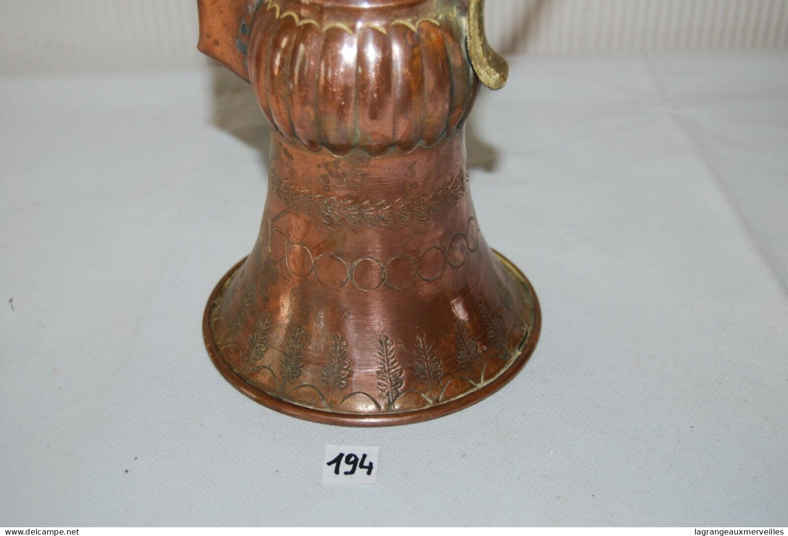 C194 Ancienne Cruche En Cuivre Rouge - étuve Samovar Travail égyptien - Koper