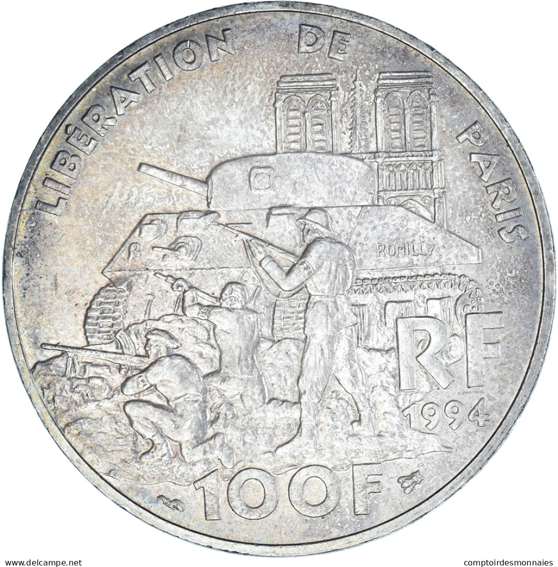 Monnaie, France, Libération De Paris, 100 Francs, 1994, SUP, Argent - 100 Francs