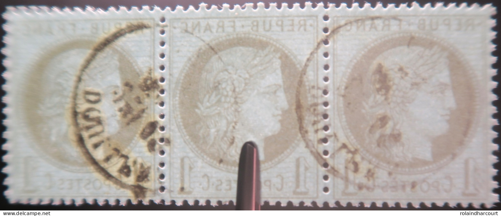LP3036/421 - FRANCE - CERES ( BANDE LUXE De 3 TIMBRES) N°50 - CàD De DOULLENS (Somme) - 1871-1875 Ceres