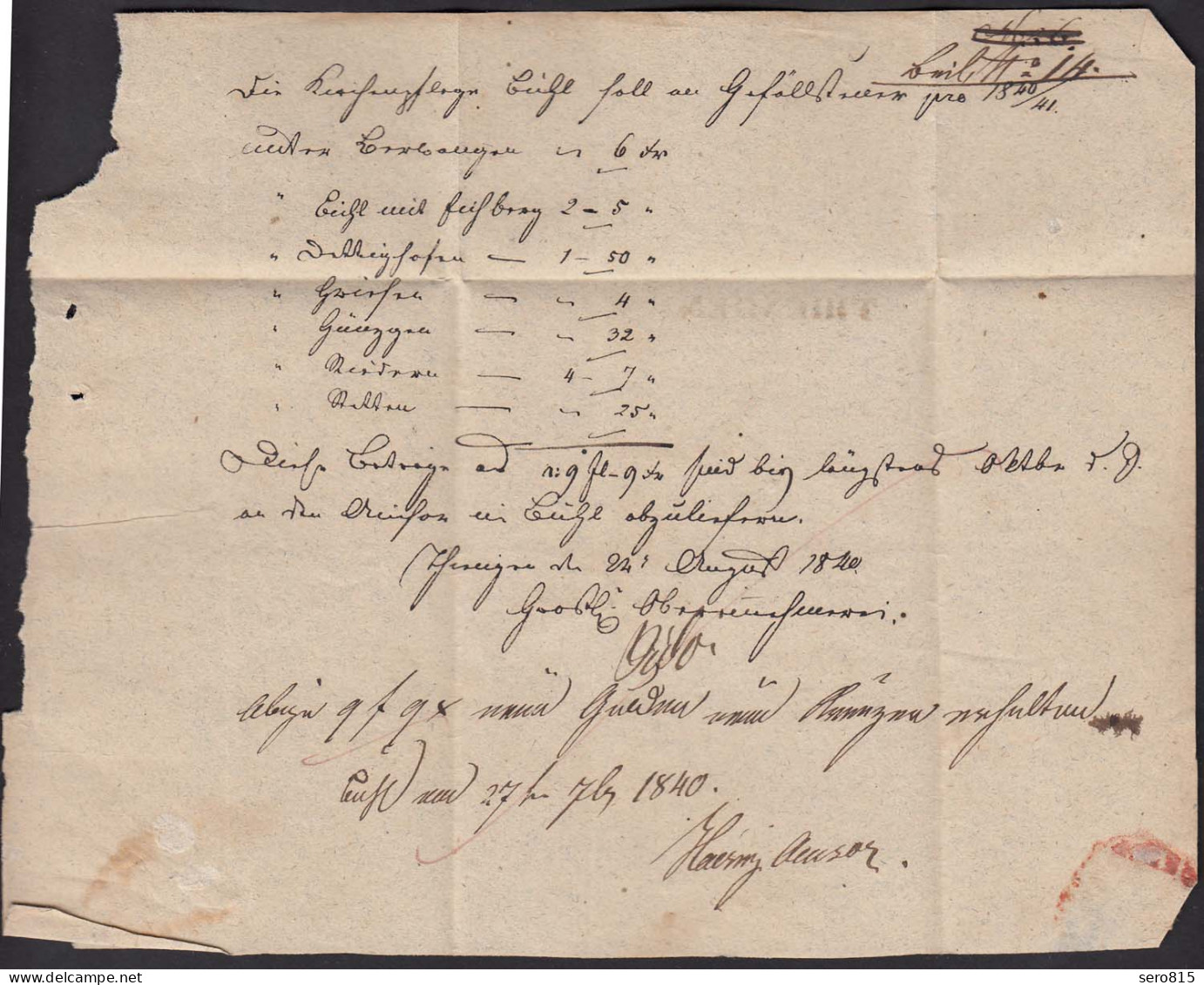 Baden - THIENGEN L1 Alter Brief Mit Interessanten Inhalt 1840   (15849 - Andere & Zonder Classificatie