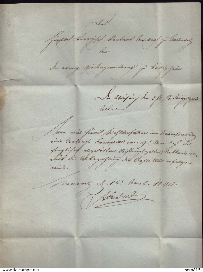 Baden - 1840 Brief MOSBACH Roter L1 Mit Inhalt WZ Papier Von UEBELHOER (15872 - Altri & Non Classificati