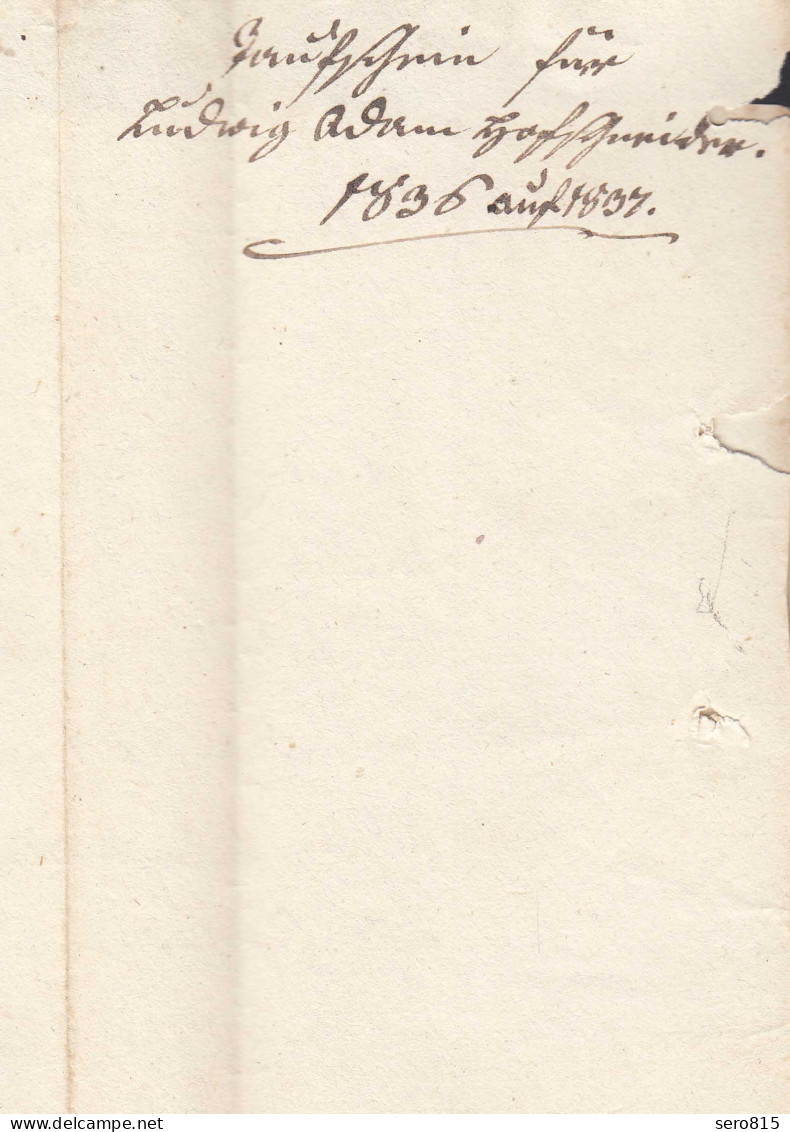 Baden - 1837 Brief LÖRRACH Schw.R2 Mit G.B. Mit Inhalt  (15871 - Otros & Sin Clasificación