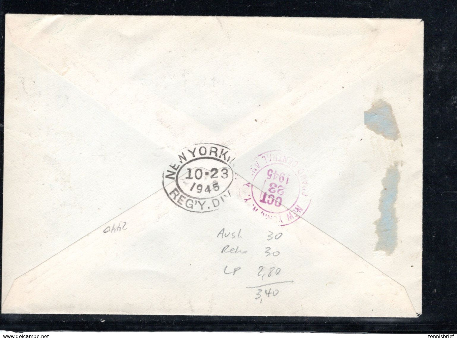 1946 , PAX 1 Und 2 Fr.   Mit Zusatzfr. - ,portoger.  Luftpost Reko Nach USA - SBK Fr. 380.- LUXUS !   #154 - Lettres & Documents