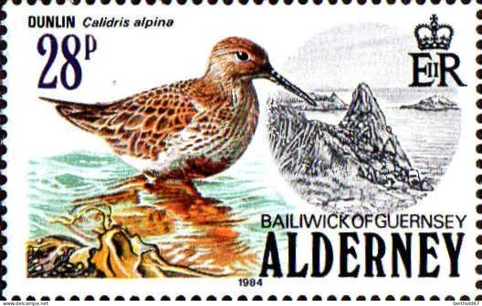 Aldeney-Aurigny Poste N** Yv: 13/17 Oiseaux - Alderney