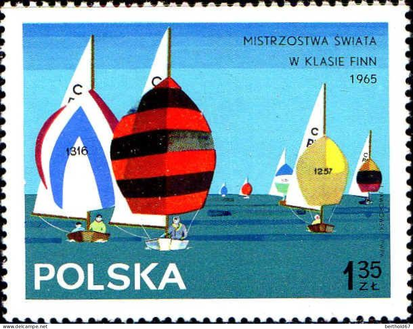 Pologne Poste N** Yv:1440/1447 Championnats Du Monde De Yachting Classe Finn Manque 1446 - Ongebruikt