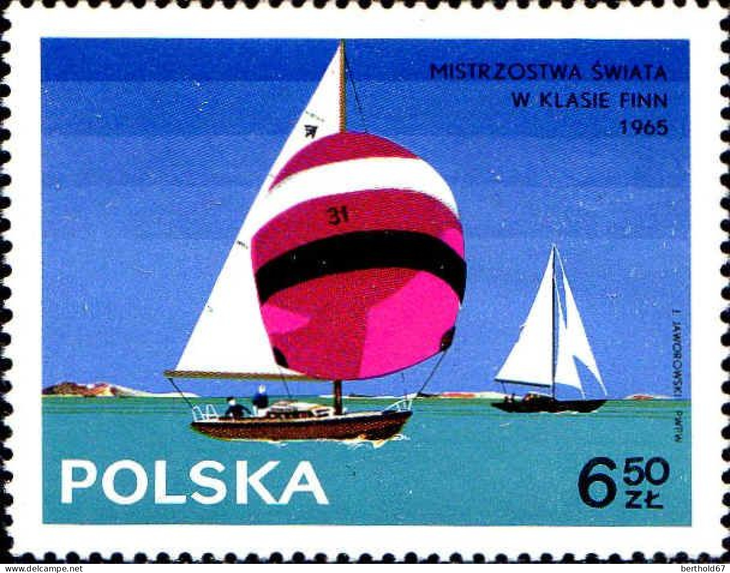 Pologne Poste N** Yv:1440/1447 Championnats du monde de yachting classe Finn Manque 1446