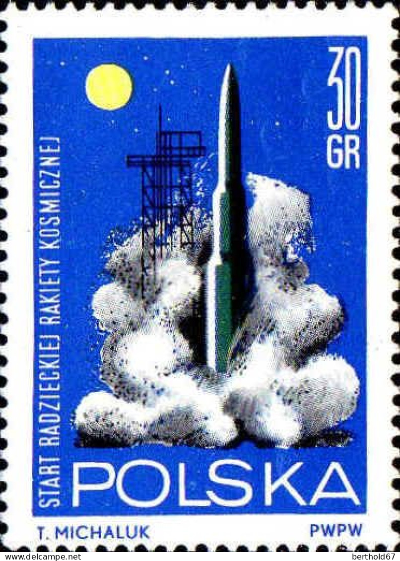 Pologne Poste N** Yv:1406/1413 Conquètes Spatiales 1411 Petit Def.gomme - Neufs