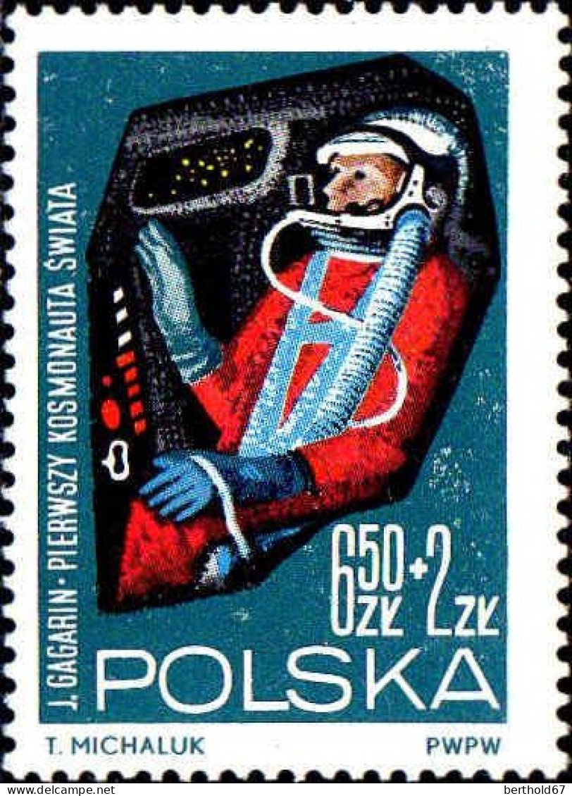 Pologne Poste N** Yv:1406/1413 Conquètes spatiales 1411 Petit def.gomme