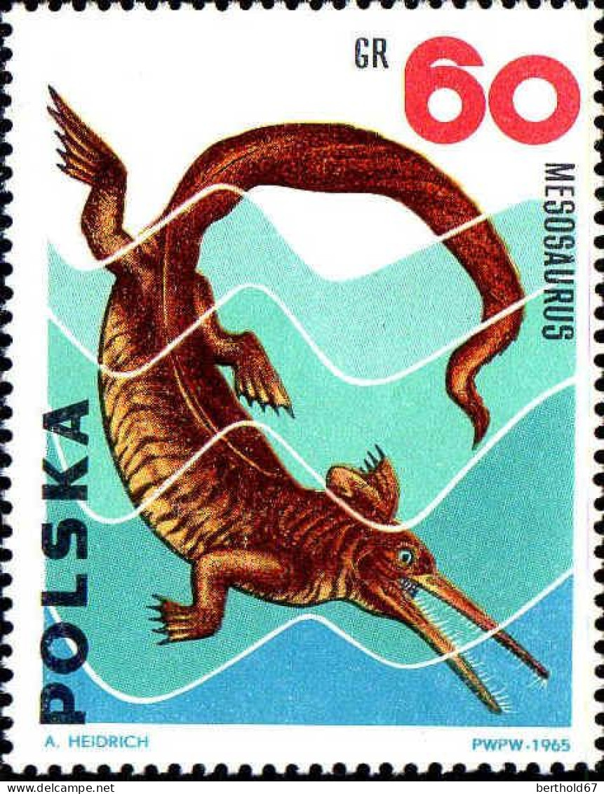 Pologne Poste N** Yv:1423/1432 Animaux Préhistoriques (Petit Def.gomme) Manque 1432 - Nuevos