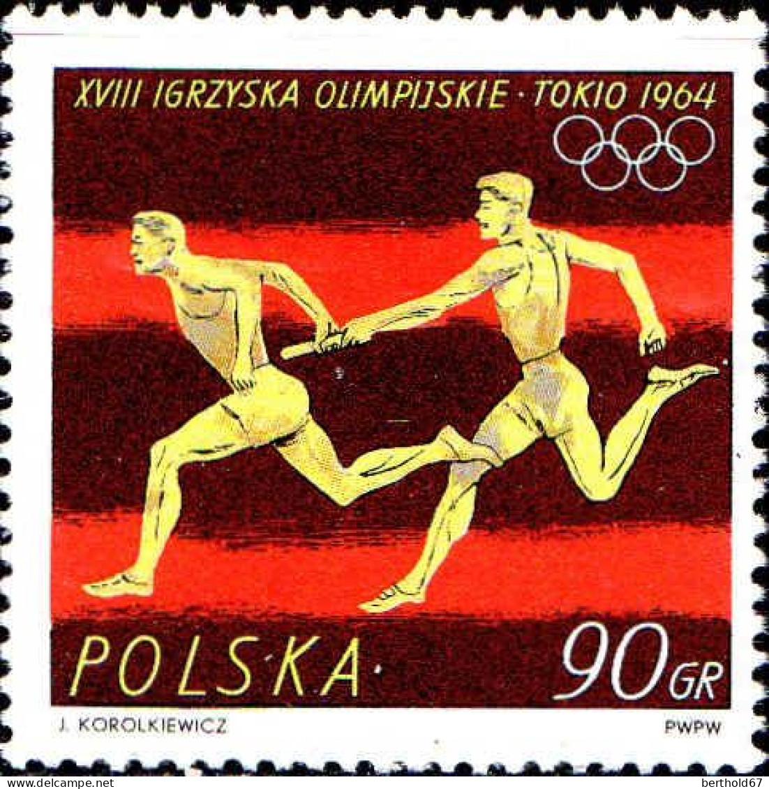 Pologne Poste N** Yv:1370/1377 Jeux Olympiques De Tokyo Manque 1376 P.def.gom 1770 - Neufs
