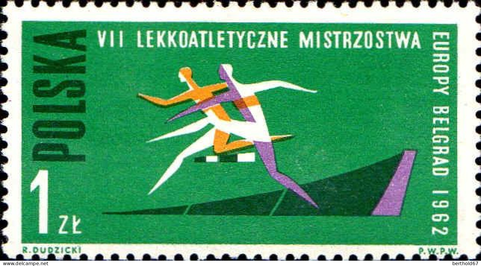 Pologne Poste N** Yv:1198/1205 7.Championnats D'Europe D'athlétisme Dentelé 11 - Nuovi