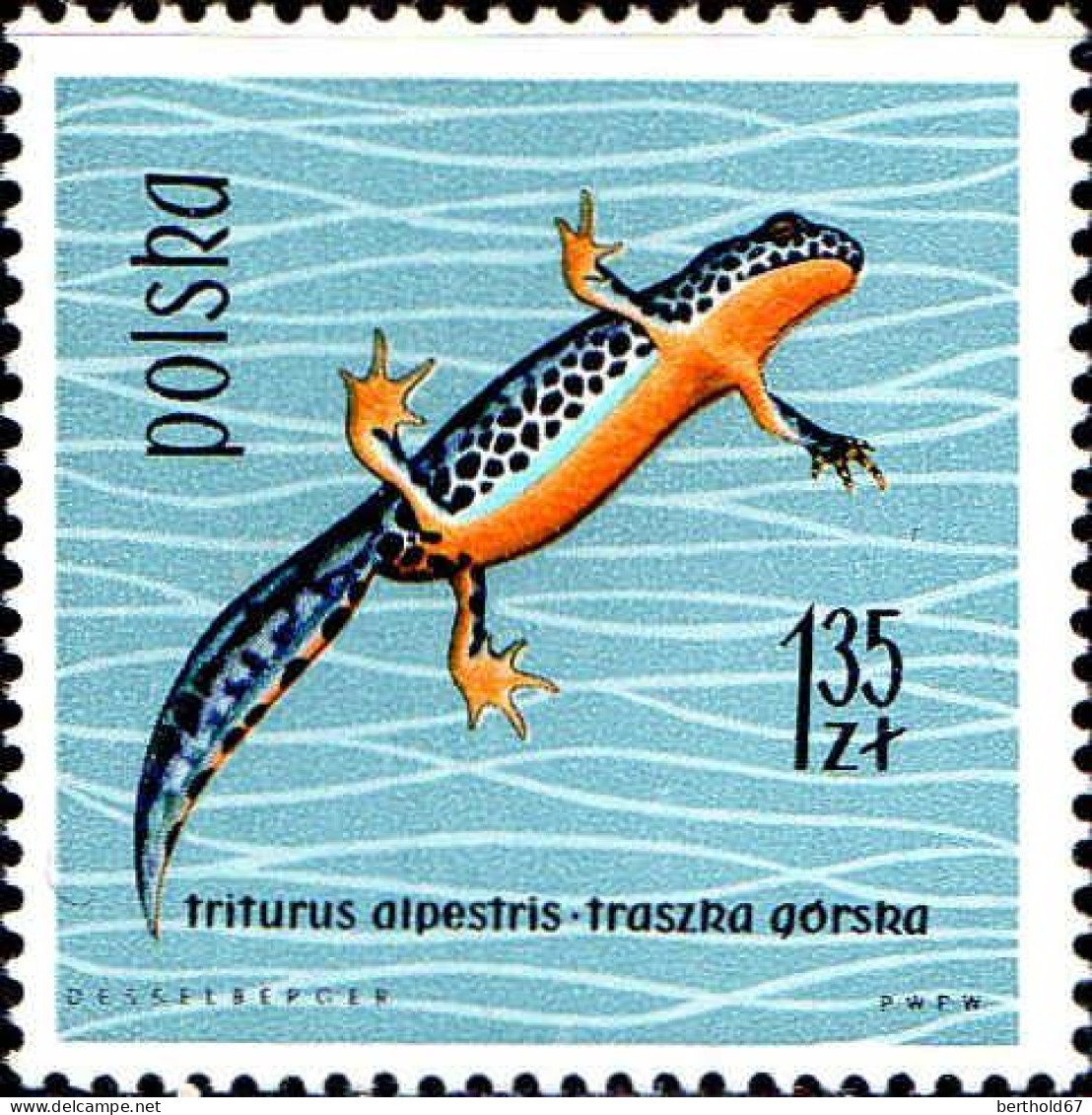 Pologne Poste N** Yv:1259/1270 Reptiles & amphibiens