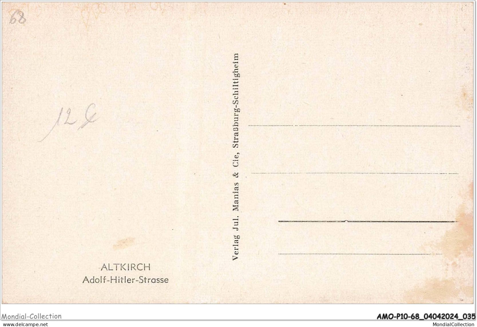 AMOP10-1046-68 - ALTKIRCH - Adolf Hitler Strasse  - Altkirch
