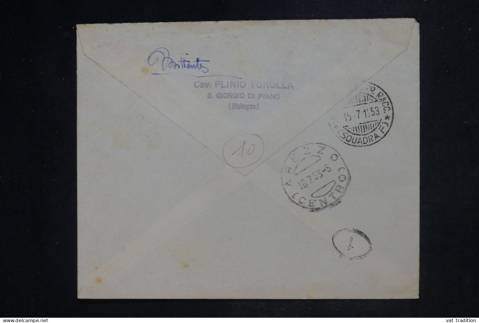 ITALIE - Lettre Recommandée Intérieure - A Voir - 1953 - M 2023 - Marcophilia