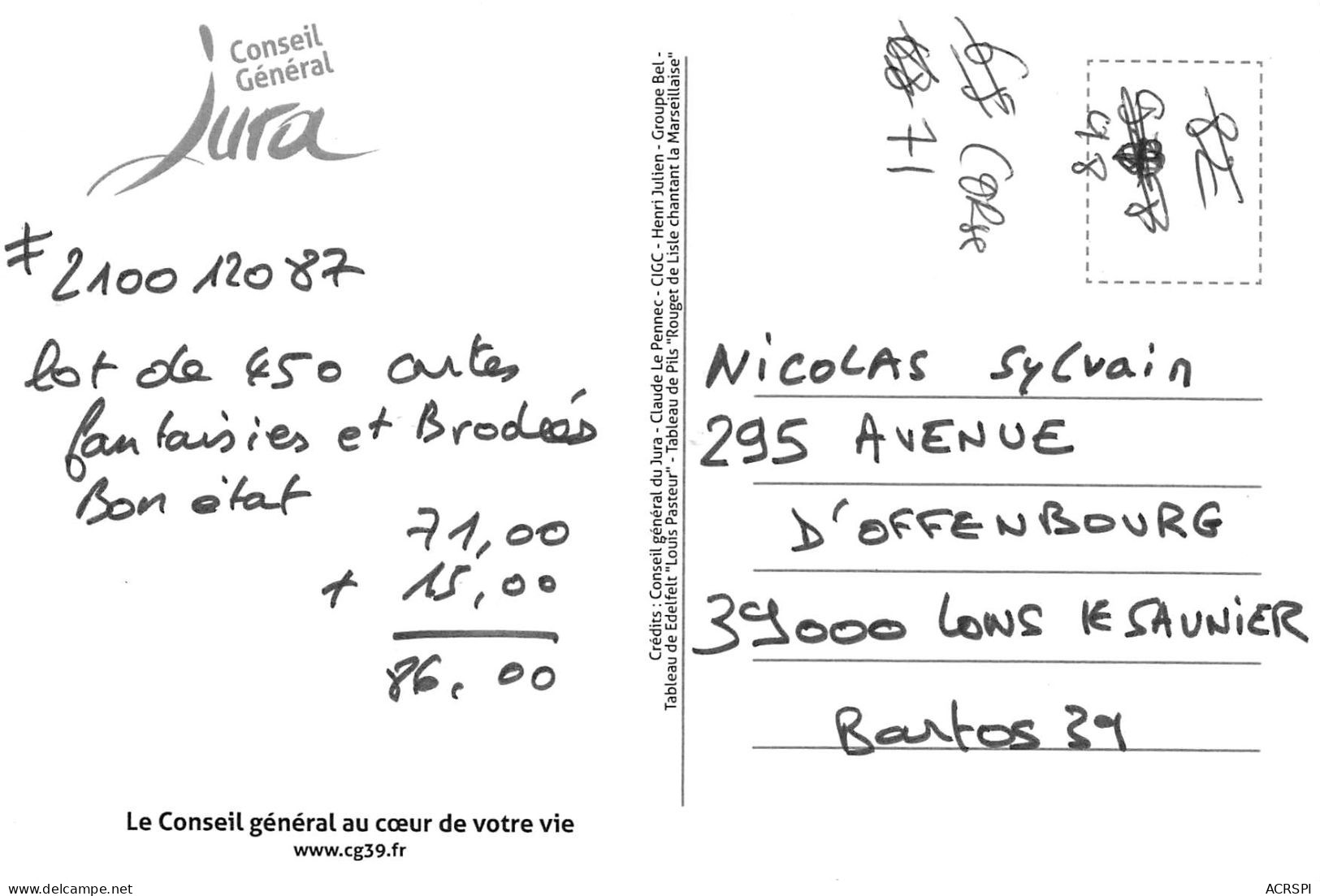 39 JURA Terre D'exceptions Cg39.fr  39 (scan Recto Verso)MA1290BIS - Lons Le Saunier