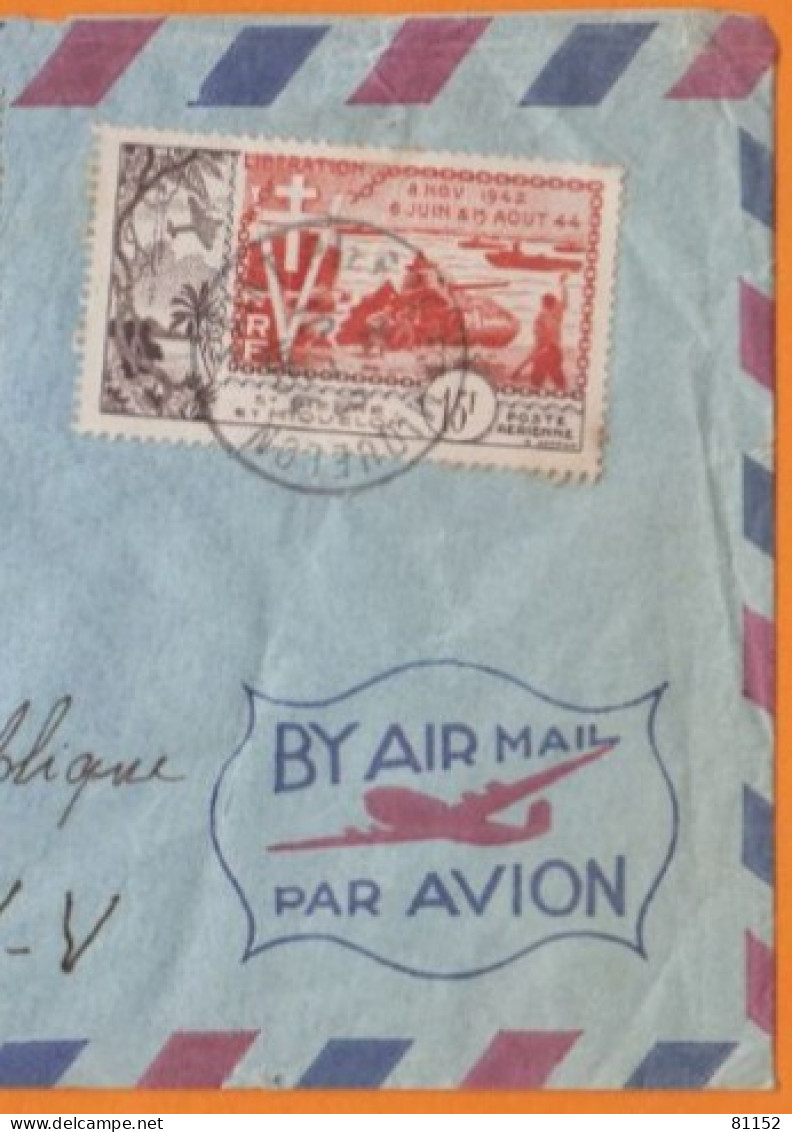 Lettre De SAINT-PIERRE-et-MIQUELON   En POSTE AERIENNE Le 10 8 1954 Avec 15F X 3 Y.T.22  Pour Un Tabac à 35 SAINT-MALO - Brieven En Documenten