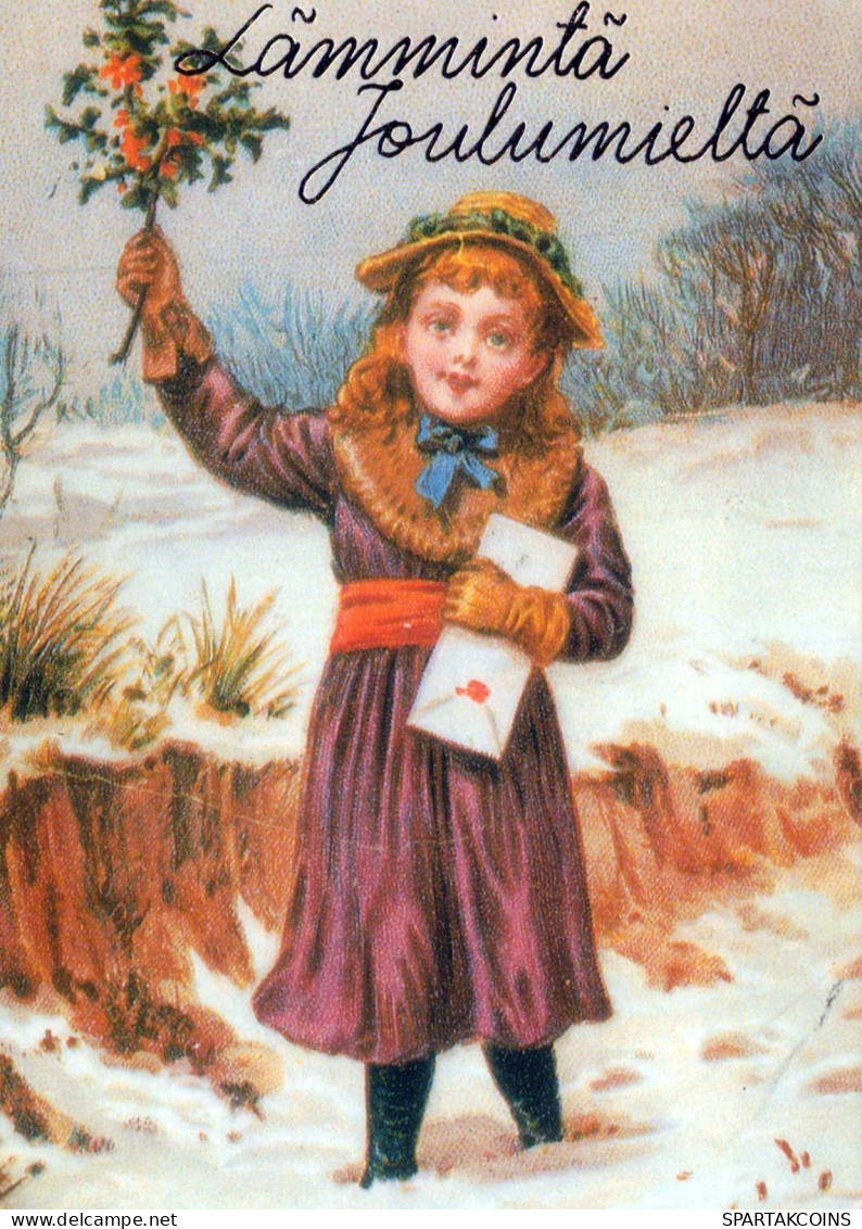 Bonne Année Noël ENFANTS Vintage Carte Postale CPSM #PAY187.A - Nouvel An