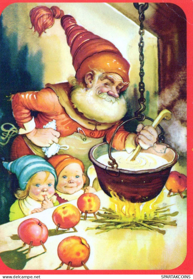 Neujahr Weihnachten KINDER GNOME Vintage Ansichtskarte Postkarte CPSM #PAY073.A - Neujahr