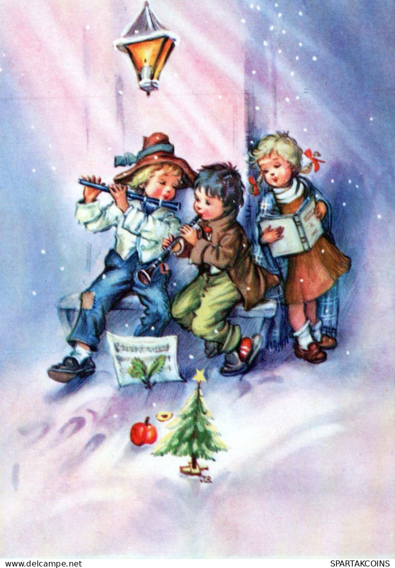 Bonne Année Noël ENFANTS Vintage Carte Postale CPSM #PAY027.A - Anno Nuovo