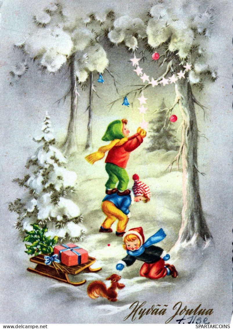 Bonne Année Noël ENFANTS Vintage Carte Postale CPSM #PAW996.A - Nieuwjaar
