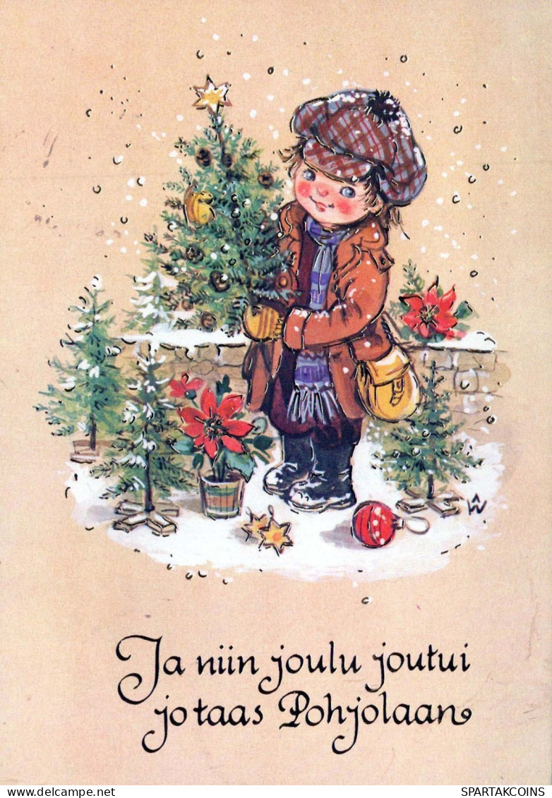 Feliz Año Navidad NIÑOS Vintage Tarjeta Postal CPSM #PAW819.A - Nieuwjaar