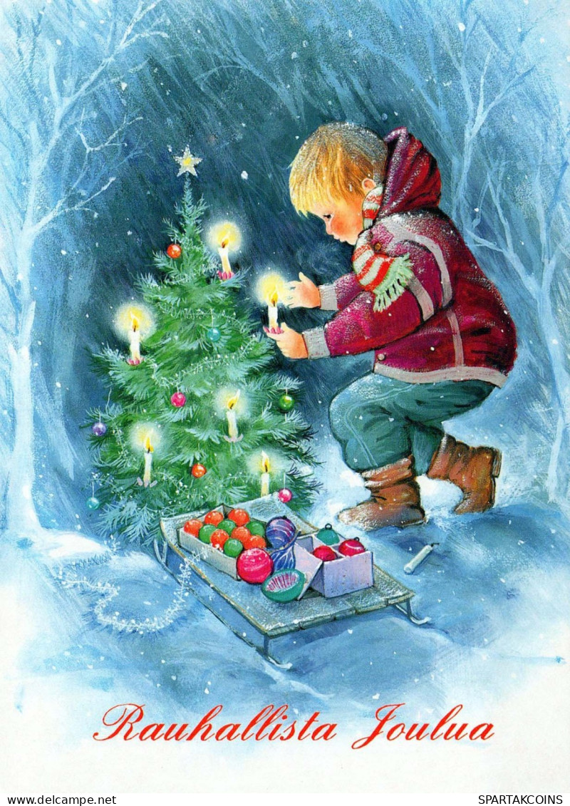 Feliz Año Navidad NIÑOS Vintage Tarjeta Postal CPSM #PAW734.A - Anno Nuovo