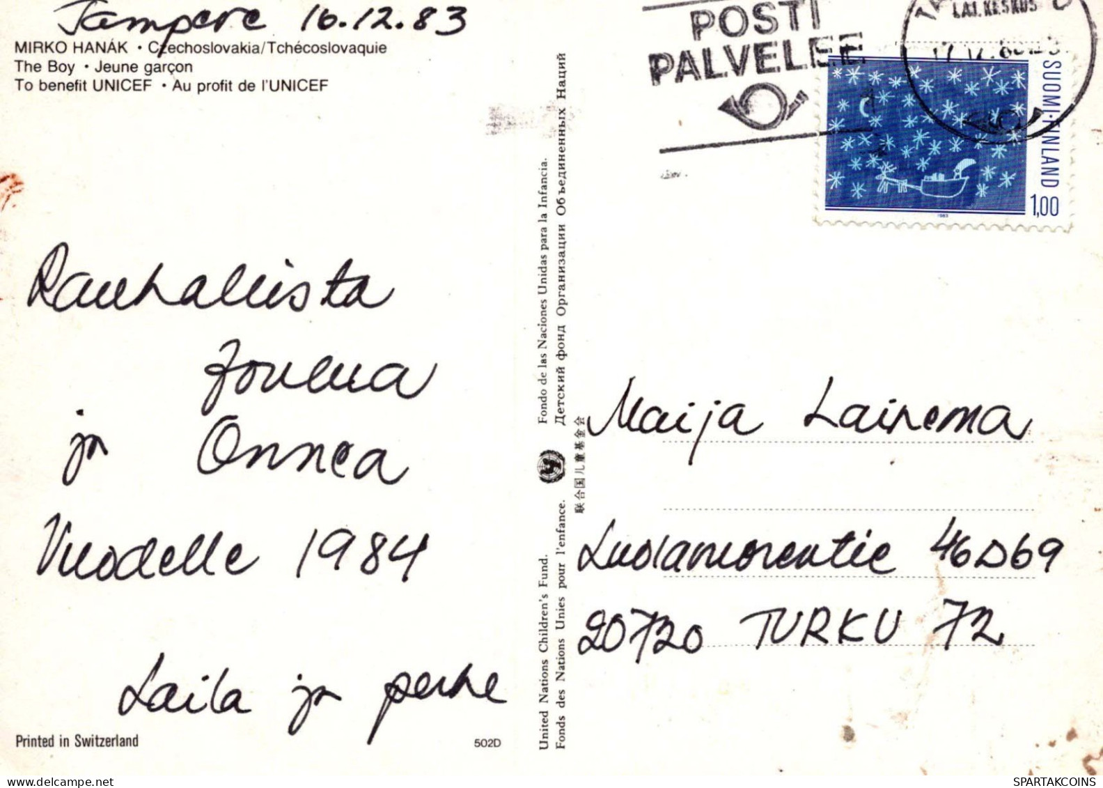 Feliz Año Navidad NIÑOS Vintage Tarjeta Postal CPSM #PAW744.A - Año Nuevo