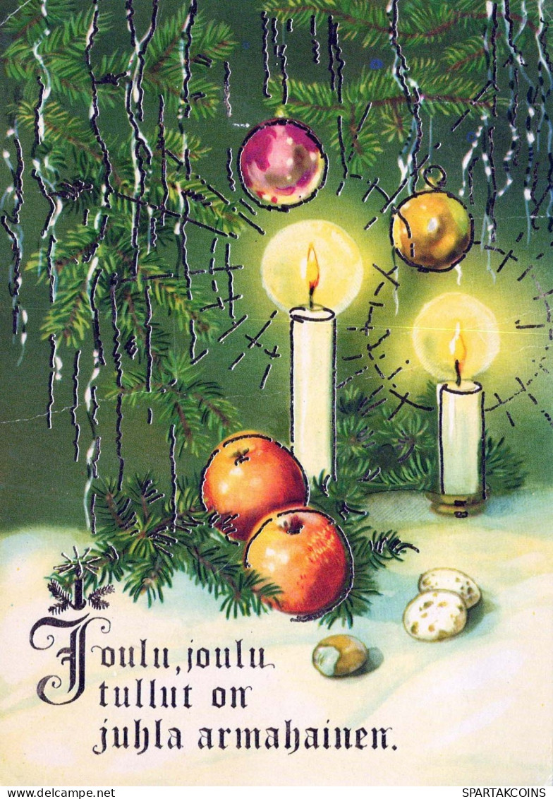 Feliz Año Navidad VELA Vintage Tarjeta Postal CPSM #PAV323.A - New Year