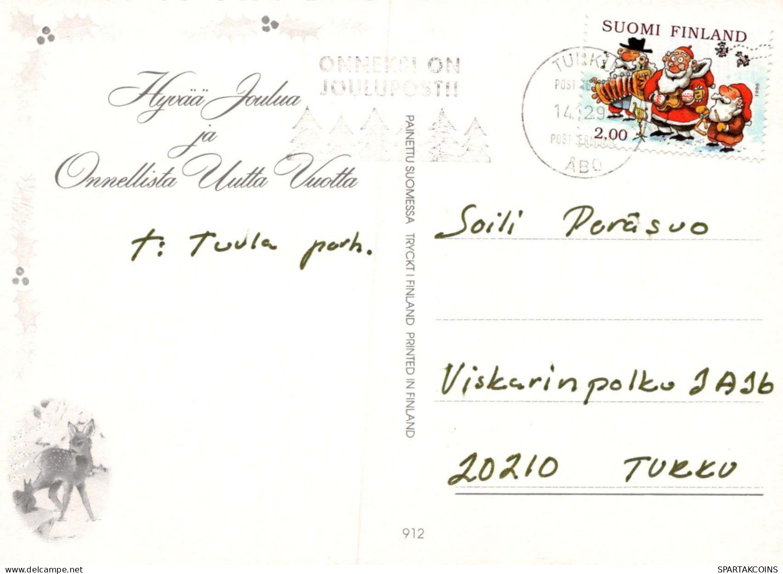 Feliz Año Navidad CONEJO Vintage Tarjeta Postal CPSM #PAV053.A - New Year