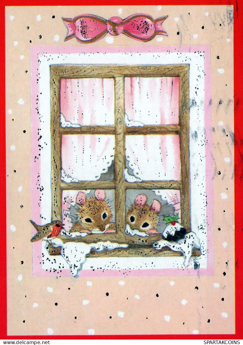 Buon Anno Natale MOUSE Vintage Cartolina CPSM #PAU988.A - Año Nuevo
