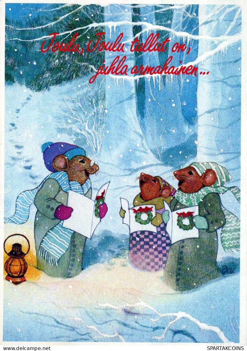 Bonne Année Noël SOURIS Vintage Carte Postale CPSM #PAU994.A - Año Nuevo