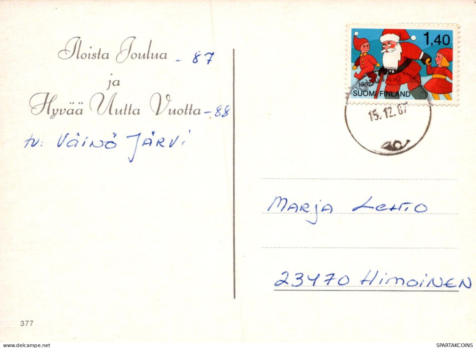 Bonne Année Noël LAPIN BOUGIE Vintage Carte Postale CPSM #PAV020.A - Nouvel An