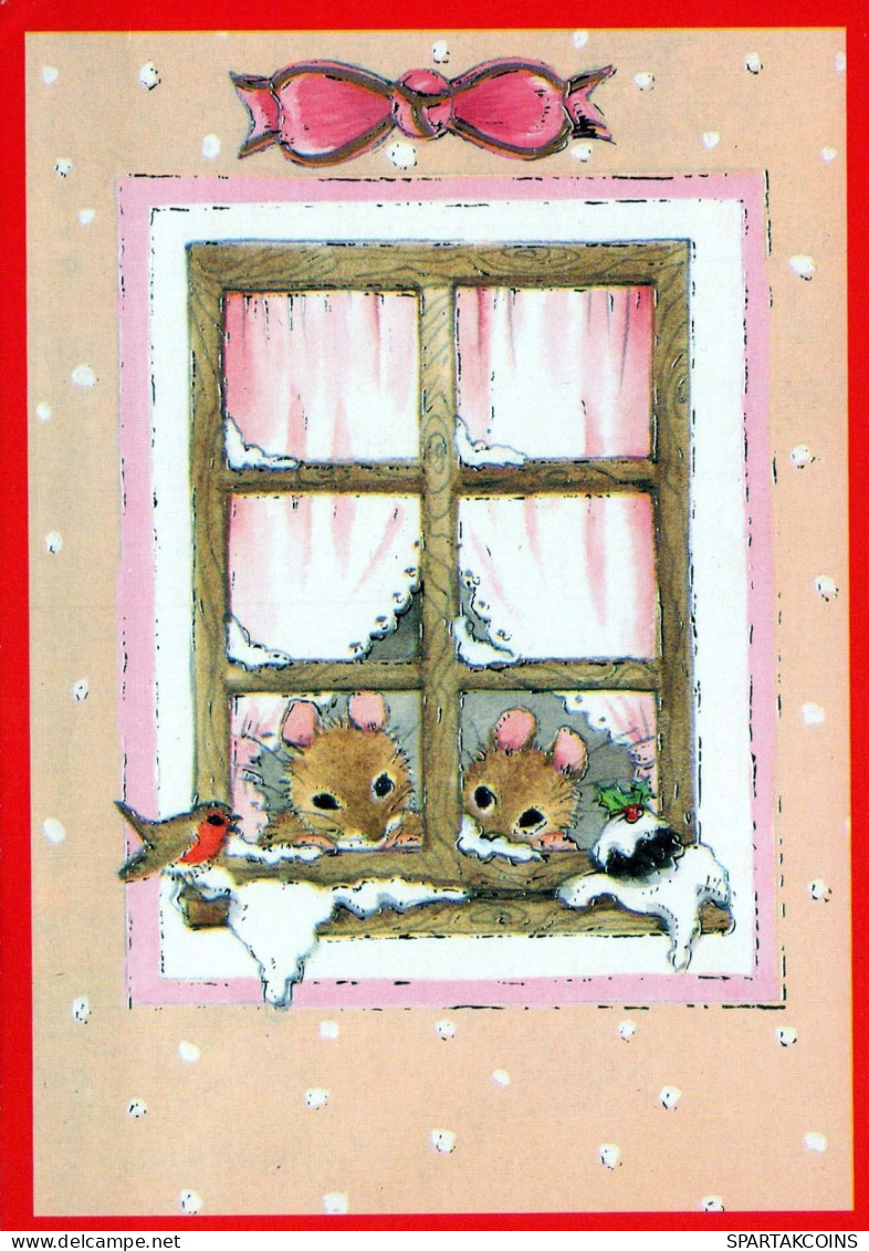 Happy New Year Christmas MOUSE Vintage Postcard CPSM #PAU986.A - Nouvel An