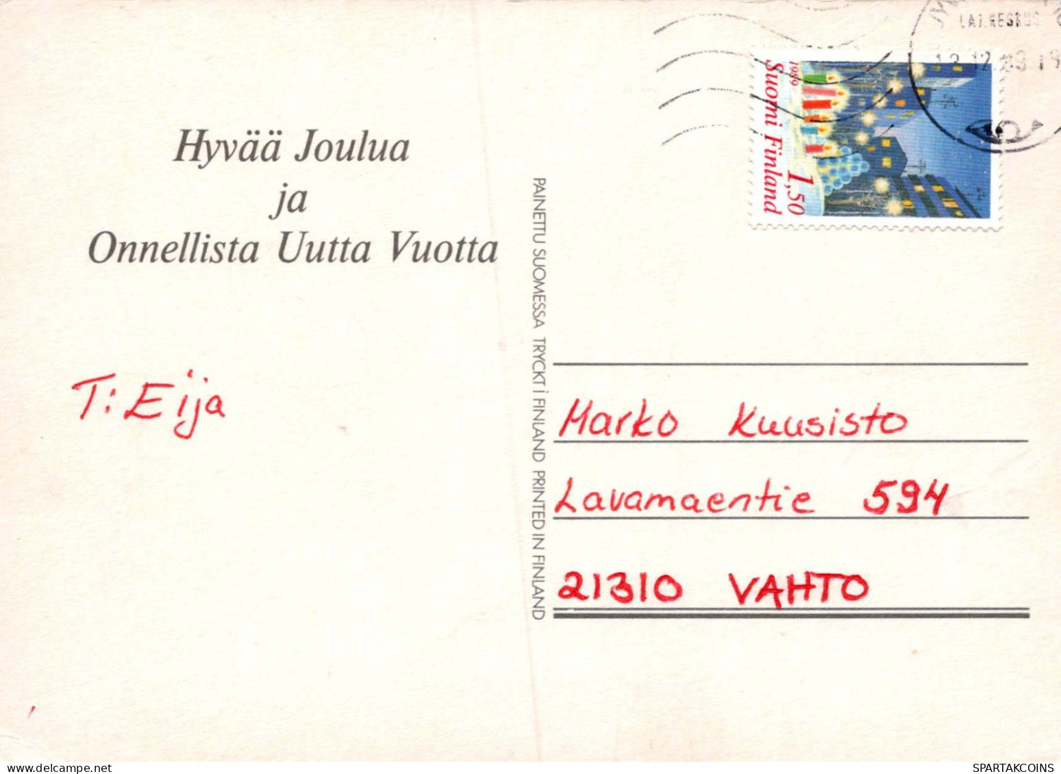Feliz Año Navidad Vintage Tarjeta Postal CPSM #PAU932.A - Año Nuevo